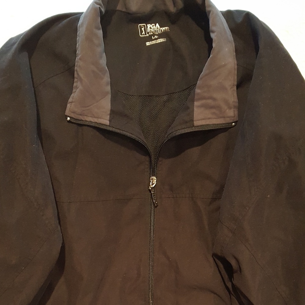 PGA Tour Black Full Zip up Jacket-Size L